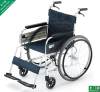 MIKI三贵MPT-43L航太铝合金轻便老人轮椅便携折叠手动轮椅车